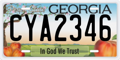 GA license plate CYA2346