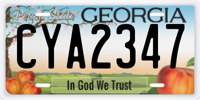 GA license plate CYA2347