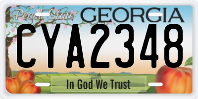 GA license plate CYA2348