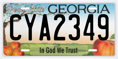 GA license plate CYA2349