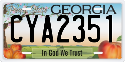 GA license plate CYA2351