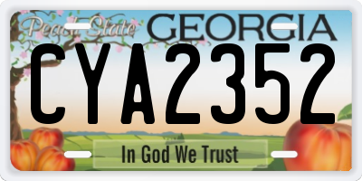 GA license plate CYA2352