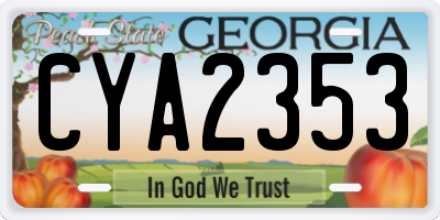 GA license plate CYA2353