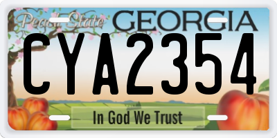 GA license plate CYA2354