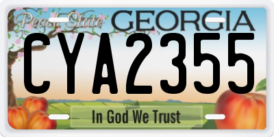 GA license plate CYA2355