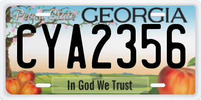 GA license plate CYA2356