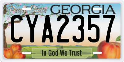 GA license plate CYA2357