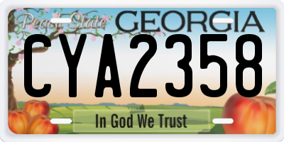 GA license plate CYA2358