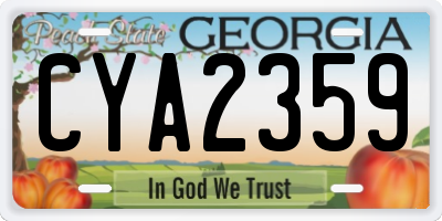 GA license plate CYA2359