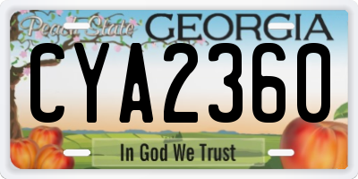 GA license plate CYA2360