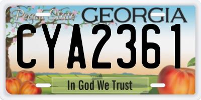 GA license plate CYA2361