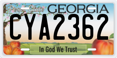 GA license plate CYA2362