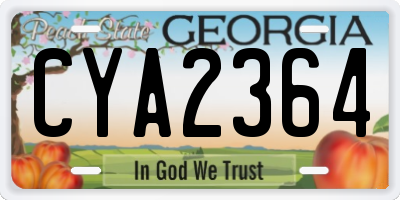 GA license plate CYA2364