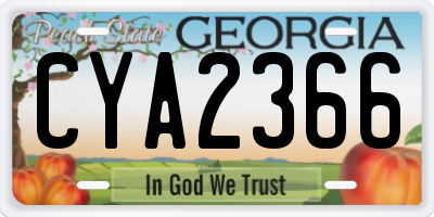 GA license plate CYA2366