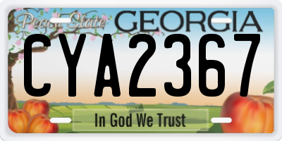 GA license plate CYA2367