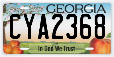 GA license plate CYA2368