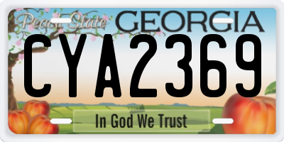 GA license plate CYA2369