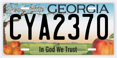 GA license plate CYA2370