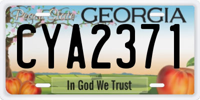 GA license plate CYA2371