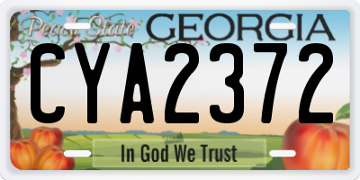 GA license plate CYA2372