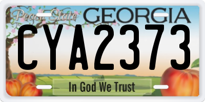 GA license plate CYA2373