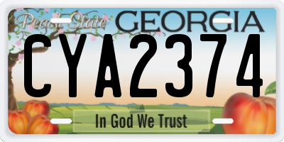 GA license plate CYA2374