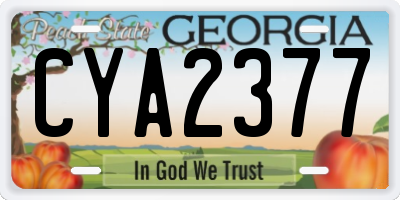 GA license plate CYA2377