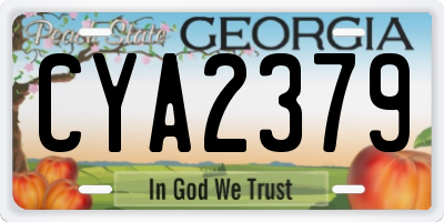 GA license plate CYA2379