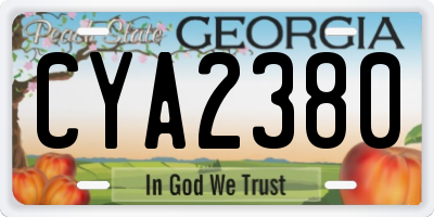 GA license plate CYA2380