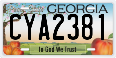 GA license plate CYA2381
