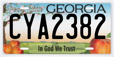 GA license plate CYA2382