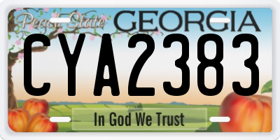 GA license plate CYA2383