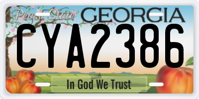 GA license plate CYA2386