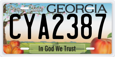 GA license plate CYA2387
