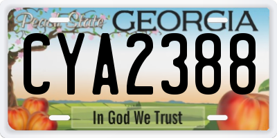 GA license plate CYA2388