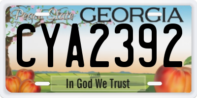 GA license plate CYA2392