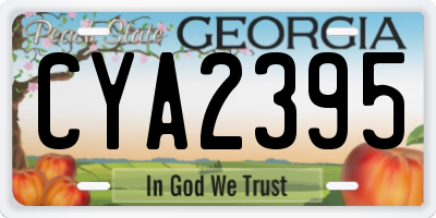 GA license plate CYA2395