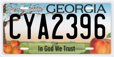 GA license plate CYA2396