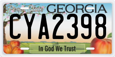 GA license plate CYA2398