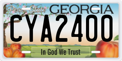 GA license plate CYA2400