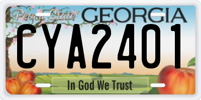 GA license plate CYA2401