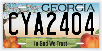 GA license plate CYA2404