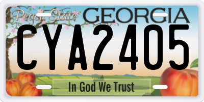 GA license plate CYA2405