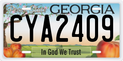 GA license plate CYA2409