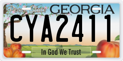 GA license plate CYA2411