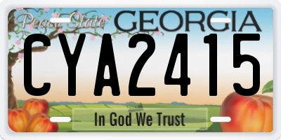 GA license plate CYA2415