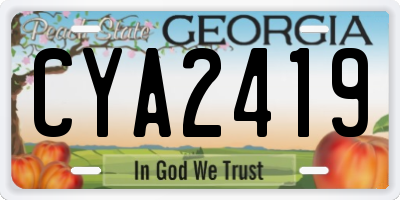 GA license plate CYA2419