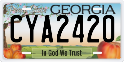 GA license plate CYA2420
