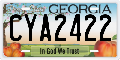 GA license plate CYA2422
