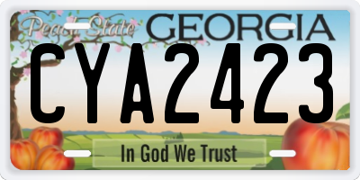 GA license plate CYA2423